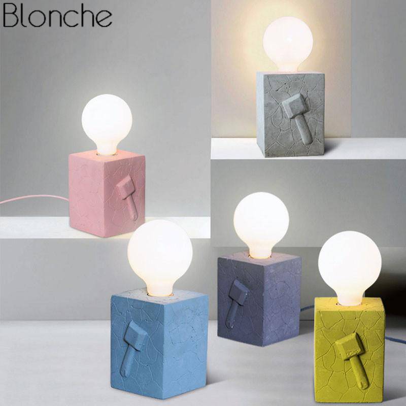 Lampe à poser LED design bloc avec dessin 3D de couleur - vue 2 sur 7