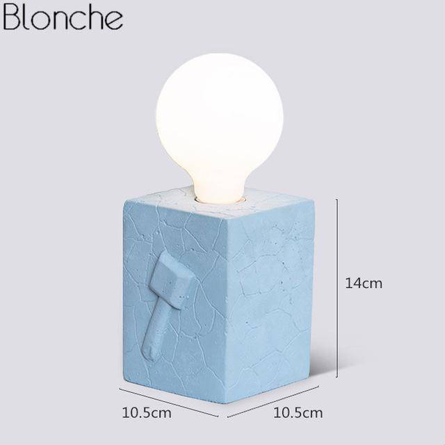 Lampe à poser LED design bloc avec dessin 3D de couleur - vue 6 sur 7