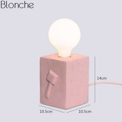 Lampe à poser LED design bloc avec dessin 3D de couleur - vue 5 sur 7