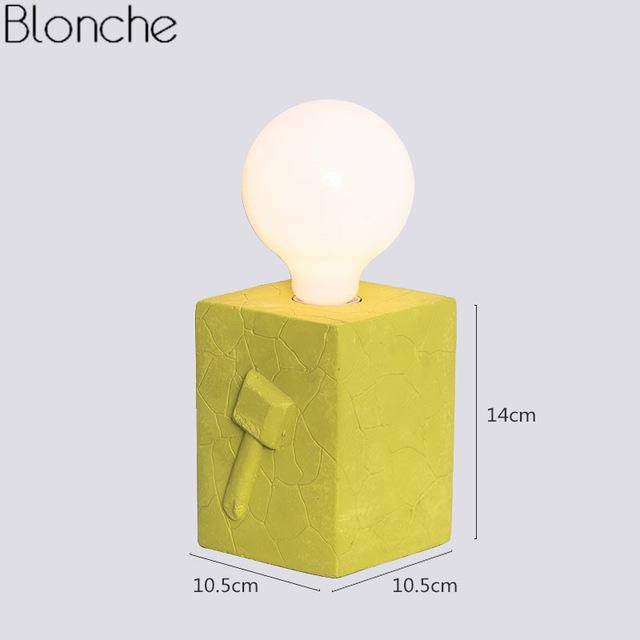 Lampe à poser LED design bloc avec dessin 3D de couleur - vue 7 sur 7