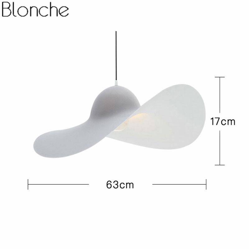 Suspension design LED blanche ondulée Hat - vue 4 sur 5
