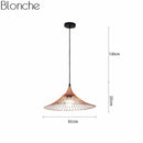 Suspension design à LED chapeau de paille coloré