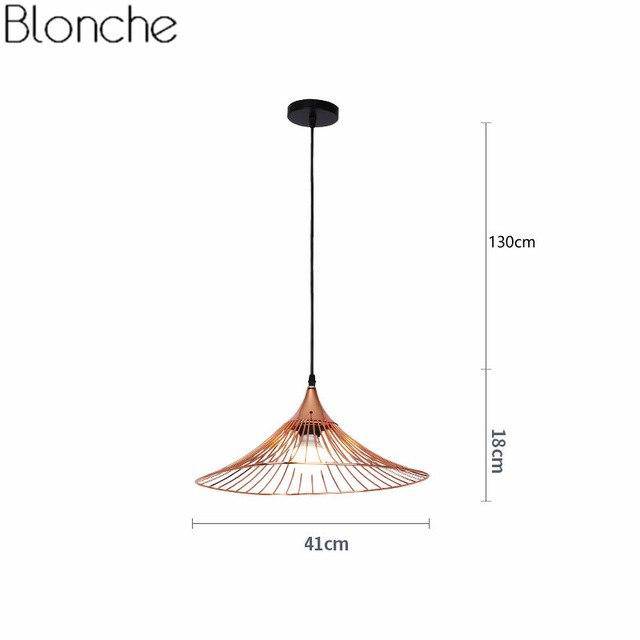 Suspension design à LED chapeau de paille coloré - vue 8 sur 8