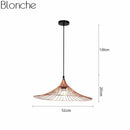 Suspension design à LED chapeau de paille coloré