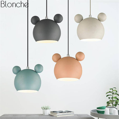 Suspension design à LED en forme de Mickey Mouse coloré - vue 3 sur 11