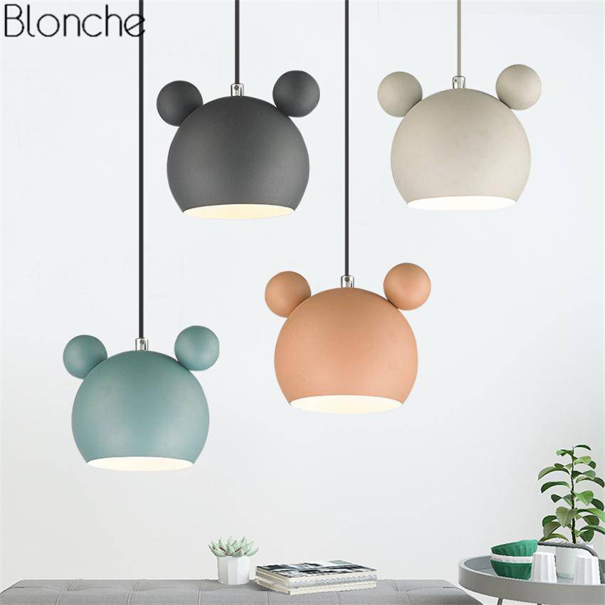 Suspension design à LED en forme de Mickey Mouse coloré - vue 2 sur 11