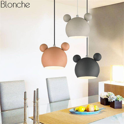 Suspension design à LED en forme de Mickey Mouse coloré - vue 7 sur 11