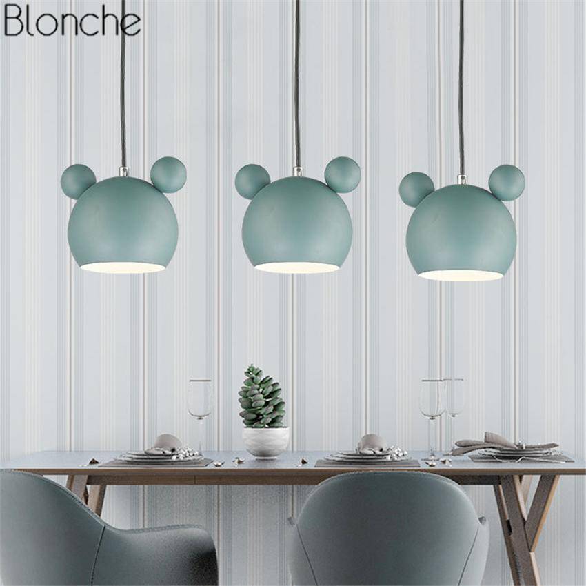 Suspension design à LED en forme de Mickey Mouse coloré - vue 4 sur 11