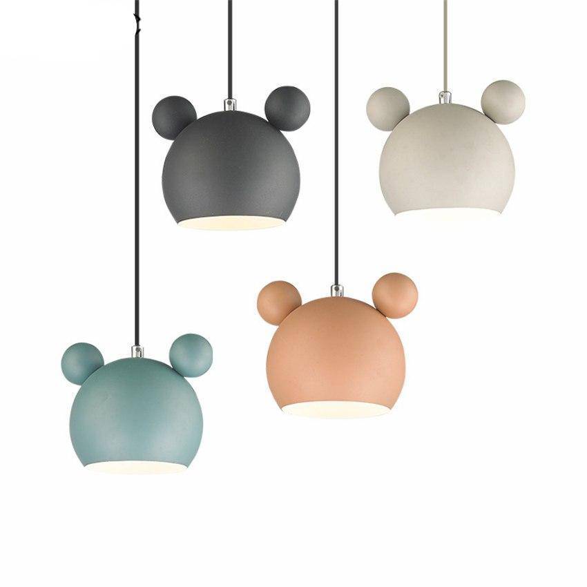 Suspension design à LED en forme de Mickey Mouse coloré - vue 7 sur 11