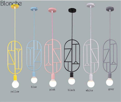 Suspension design moderne à LED formes colorées - vue 4 sur 5
