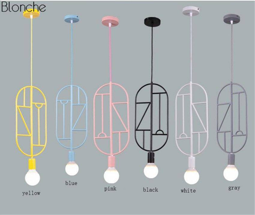 Suspension design moderne à LED formes colorées - vue 4 sur 5