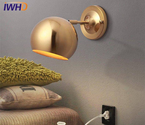 Applique murale design boule dorée à LED Arandela - vue 2 sur 4