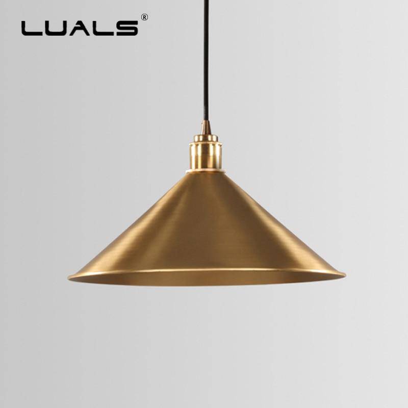 Suspension design LED en forme de cône doré Retro - vue 3 sur 4
