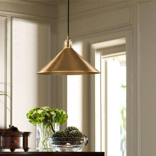Suspension design LED en forme de cône doré Retro - vue 2 sur 4
