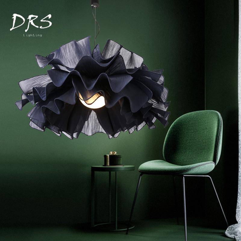 Lustre design grosse fleur de tissu colorée Danish - vue 3 sur 5