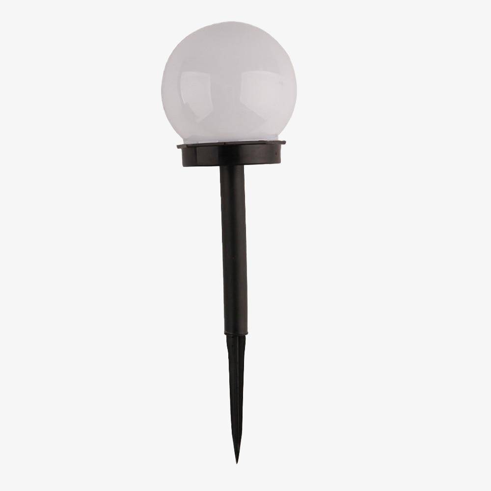 Lampe extérieur LED solaire boule blanche à piquer - vue 4 sur 5