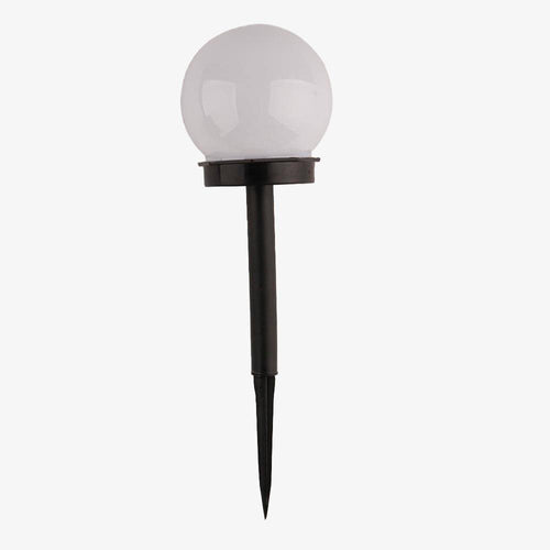 Lampe extérieur LED solaire boule blanche à piquer - vue 4 sur 5