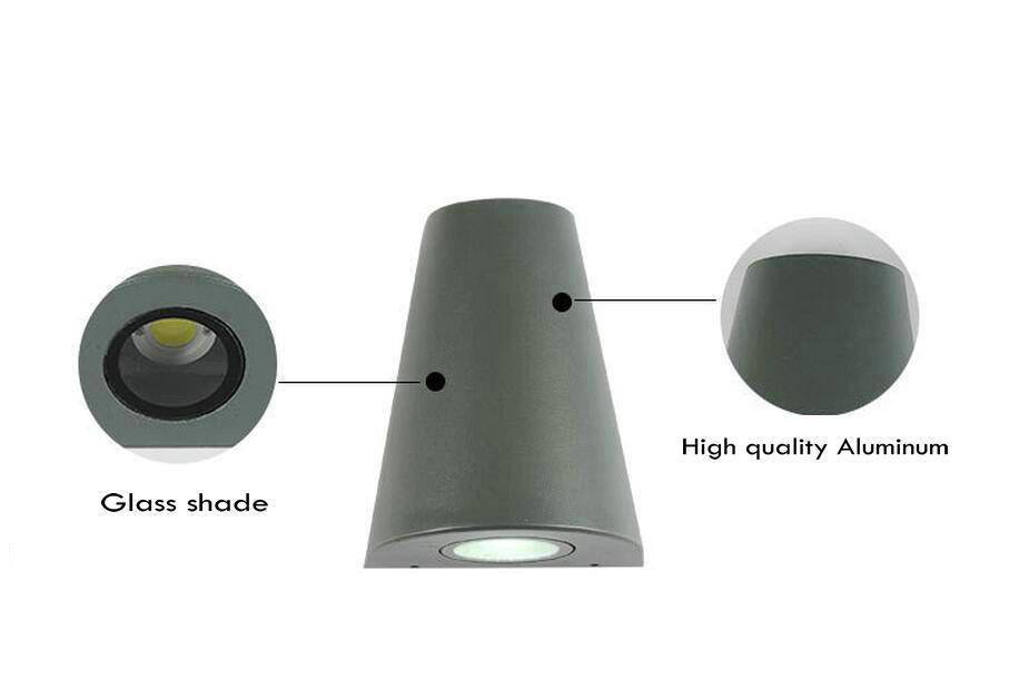 Applique extérieur en aluminium triangulaire Sconce - vue 5 sur 7