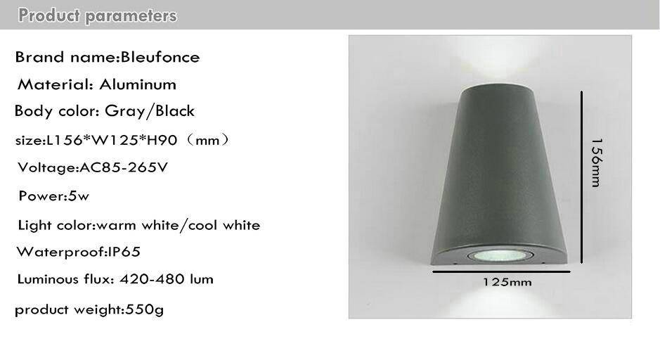 Applique extérieur en aluminium triangulaire Sconce - vue 7 sur 7