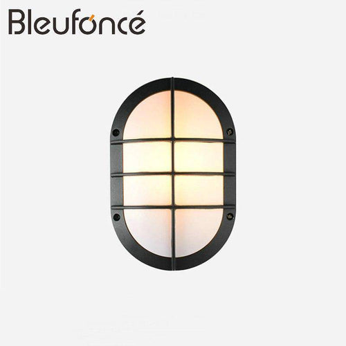 Applique extérieur LED moderne ovale à grille - vue 3 sur 4