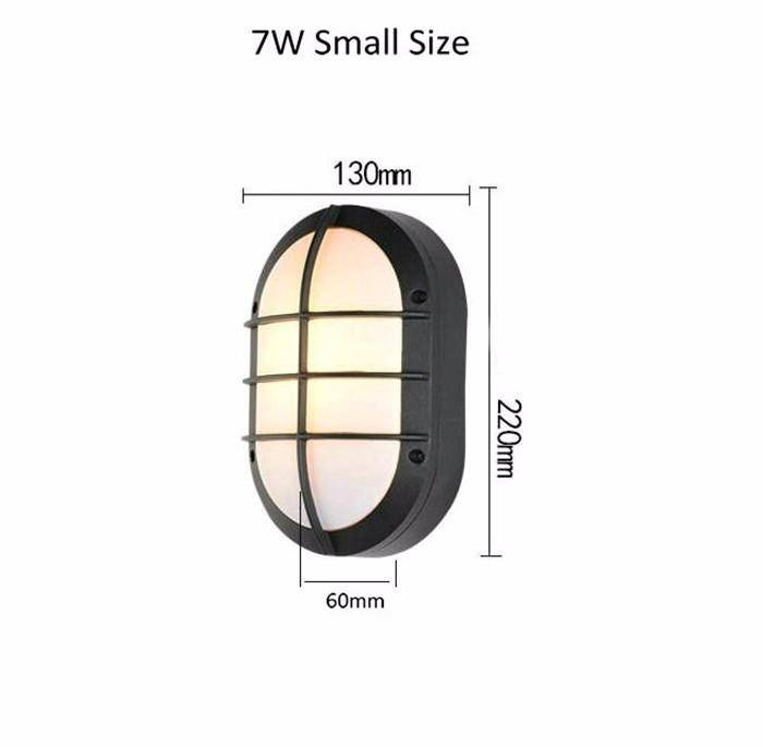 Applique extérieur LED moderne ovale à grille - vue 4 sur 4