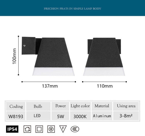 Applique extérieur LED pyramide en aluminium - vue 3 sur 4