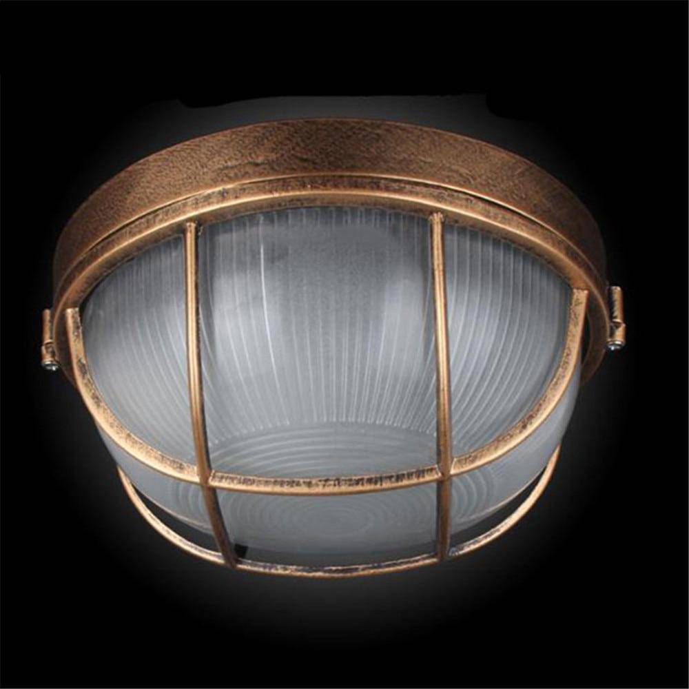 Plafonnier extérieur LED rond à gille vintage - vue 2 sur 4