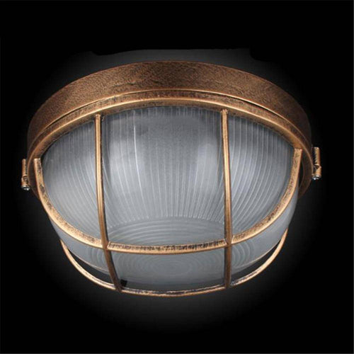 Plafonnier extérieur LED rond à gille vintage - vue 2 sur 4