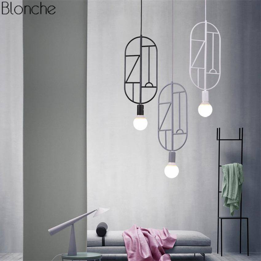 Suspension design moderne à LED formes colorées - vue 3 sur 5