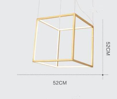 Suspension design à LED en forme de branches de cube dorée - vue 7 sur 9