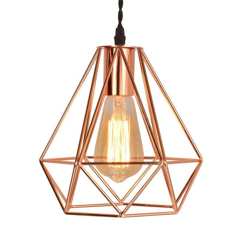 Suspension cage diamant vintage rose ou noir - vue 7 sur 7