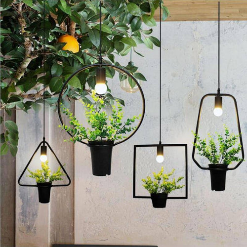 Suspension à forme avec plantes verte Trazos - vue 4 sur 12