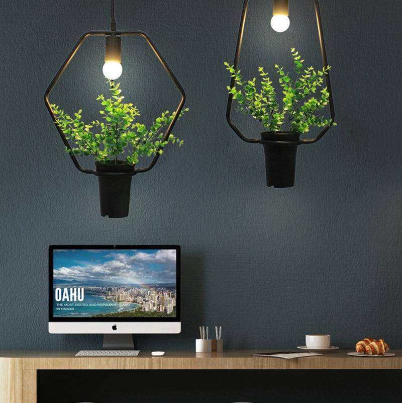 Suspension à forme avec plantes verte Trazos - vue 2 sur 12