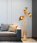 Lampadaire design moderne doré à LED Foyer