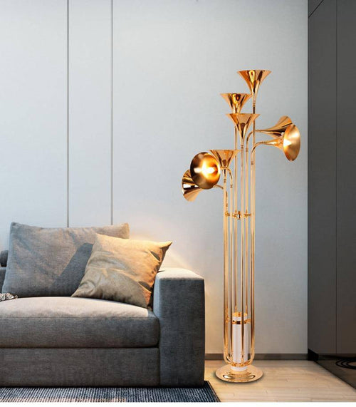Lampadaire design moderne doré à LED Foyer - vue 2 sur 5