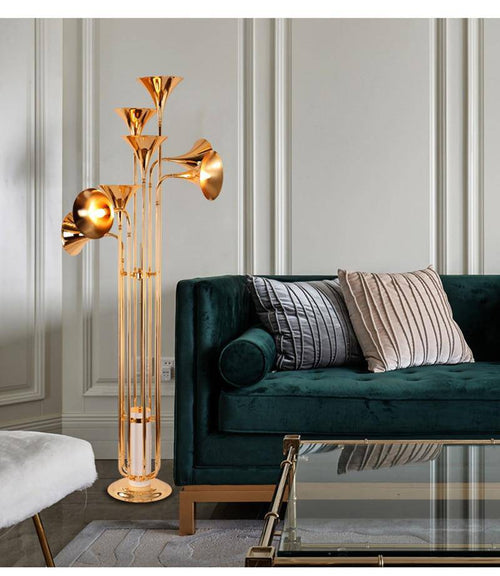 Lampadaire design moderne doré à LED Foyer - vue 4 sur 5