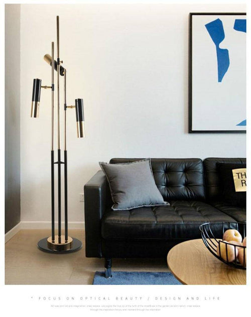 Lampadaire design LED tripes pied et lampes dirigeables Floor - vue 4 sur 6