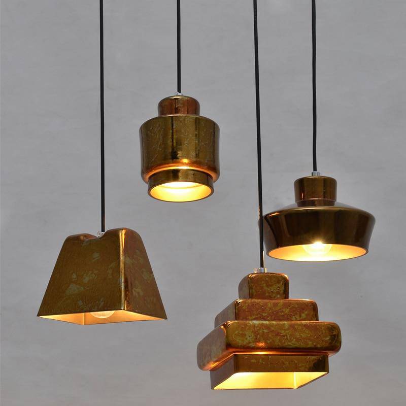 Suspension design LED style cuivre (plusieurs formes) - vue 2 sur 9
