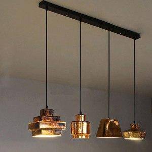 Suspension design LED style cuivre (plusieurs formes) - vue 5 sur 9
