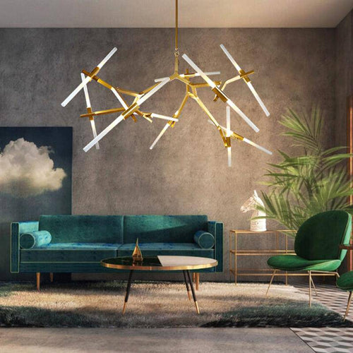 Lustre design scandinave avec plusieurs branches en tube - vue 3 sur 14