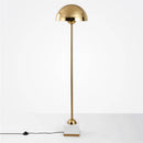 Lampadaire design à LED en métal doré avec abat-jour sphérique