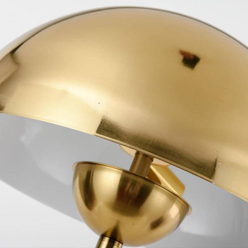 Lampadaire design à LED en métal doré avec abat-jour sphérique - vue 5 sur 5