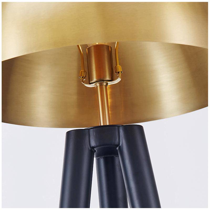 Lampadaire design triple pied et abat-jour sphérique en métal doré Luxe - vue 4 sur 8