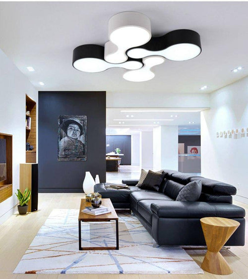 Plafonnier LED moderne arrondis imbriqués - vue 4 sur 8