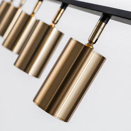 Lustre design à LED avec spots dirigeables dorés - vue 5 sur 5