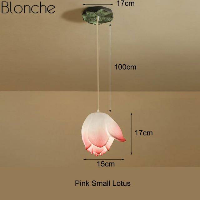 Suspension LED style chinois avec fleurs Lotus - vue 7 sur 18