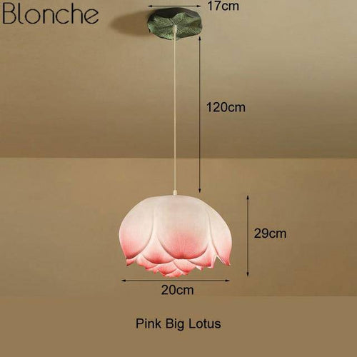 Suspension LED style chinois avec fleurs Lotus - vue 5 sur 18