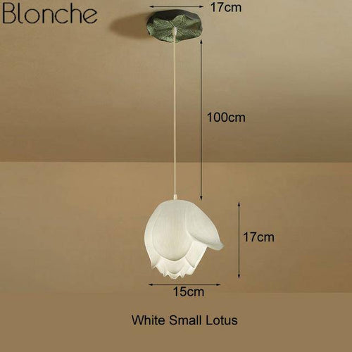 Suspension LED style chinois avec fleurs Lotus - vue 10 sur 18