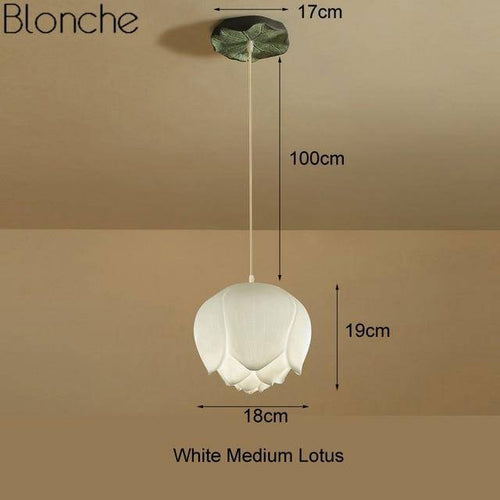 Suspension LED style chinois avec fleurs Lotus - vue 7 sur 18