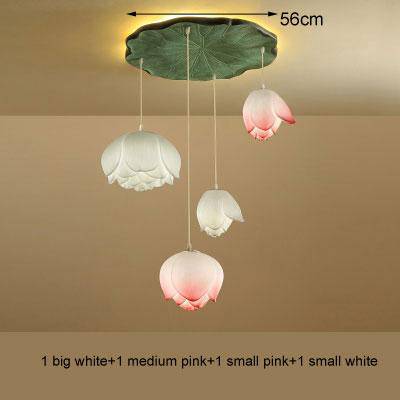 Suspension LED style chinois avec fleurs Lotus - vue 10 sur 18